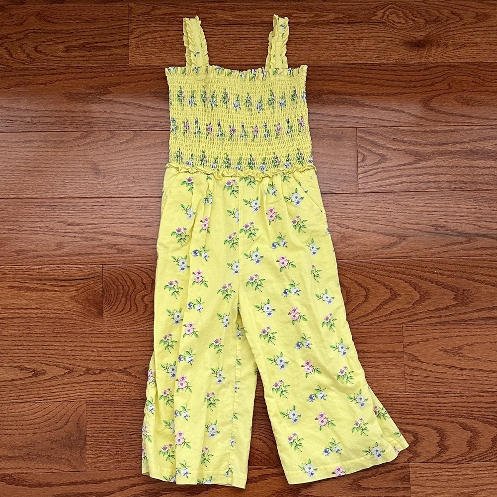Janie and Jack Floral Yellow Jumpsuit 6